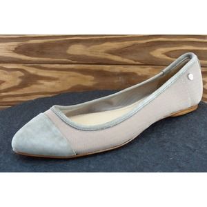 Calvin Klein‎ Women Sz 7 M Brown Flat Leather Shoes Erica